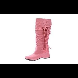 Pink  (faux suede) Boots